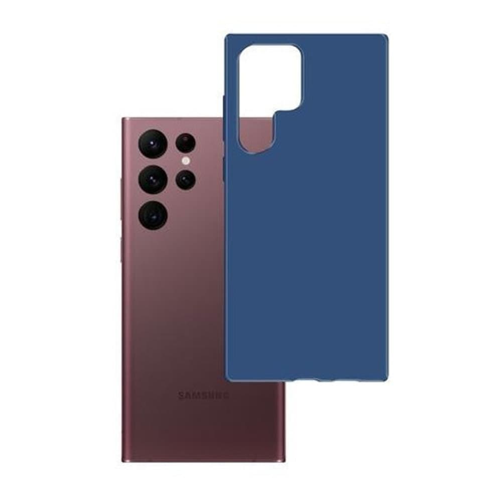 Калъф за Samsung Galaxy S23 Ultra, термополиуретанов, 3MK Matt Case, удароустойчив, тъмносин