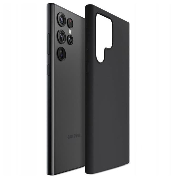 Калъф за Samsung Galaxy S23 Ultra, поликарбонатов, 3MK Silicone Case, черен