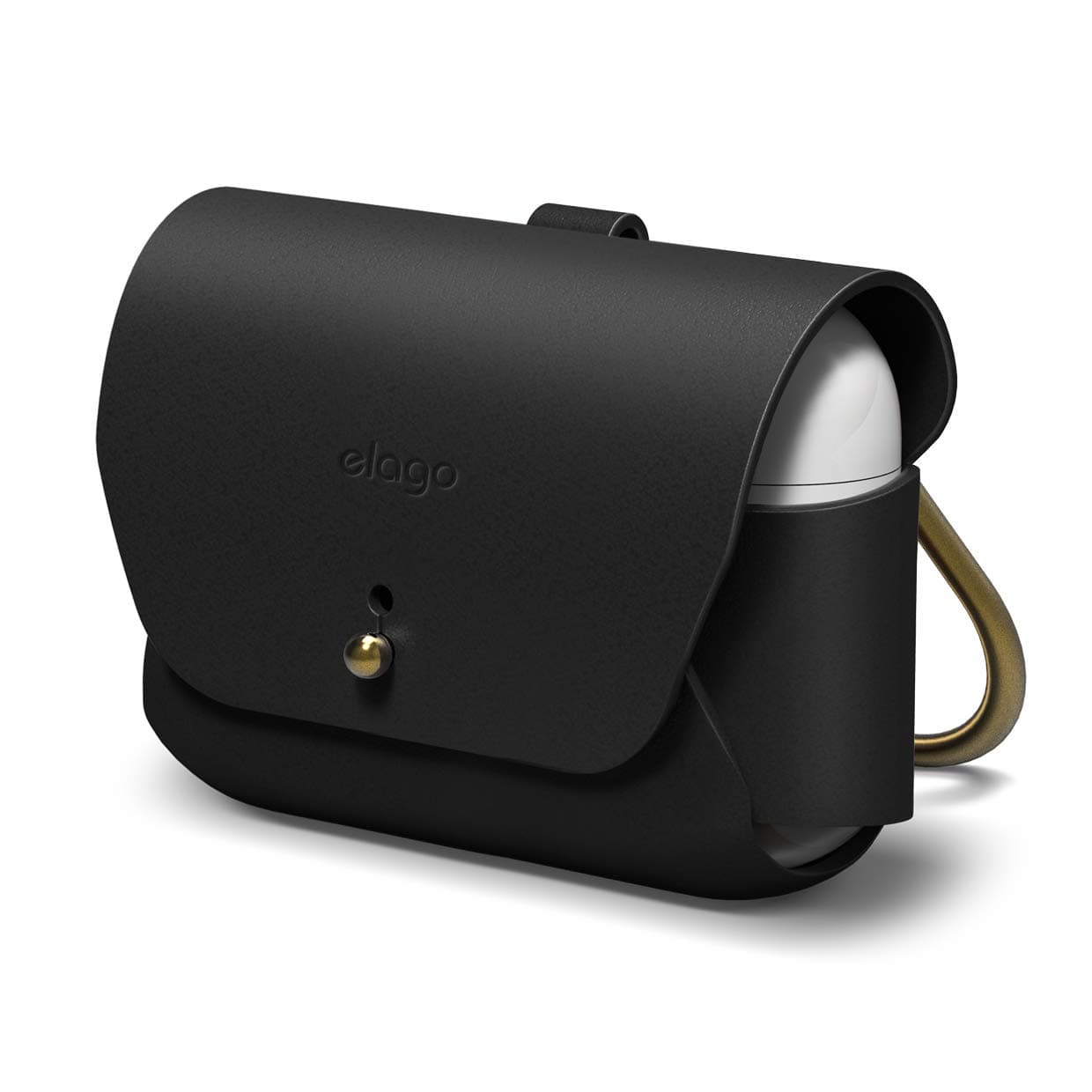 Защитен калъф Elago Leather Case за Apple Airpods Pro, естествена кожа, черен