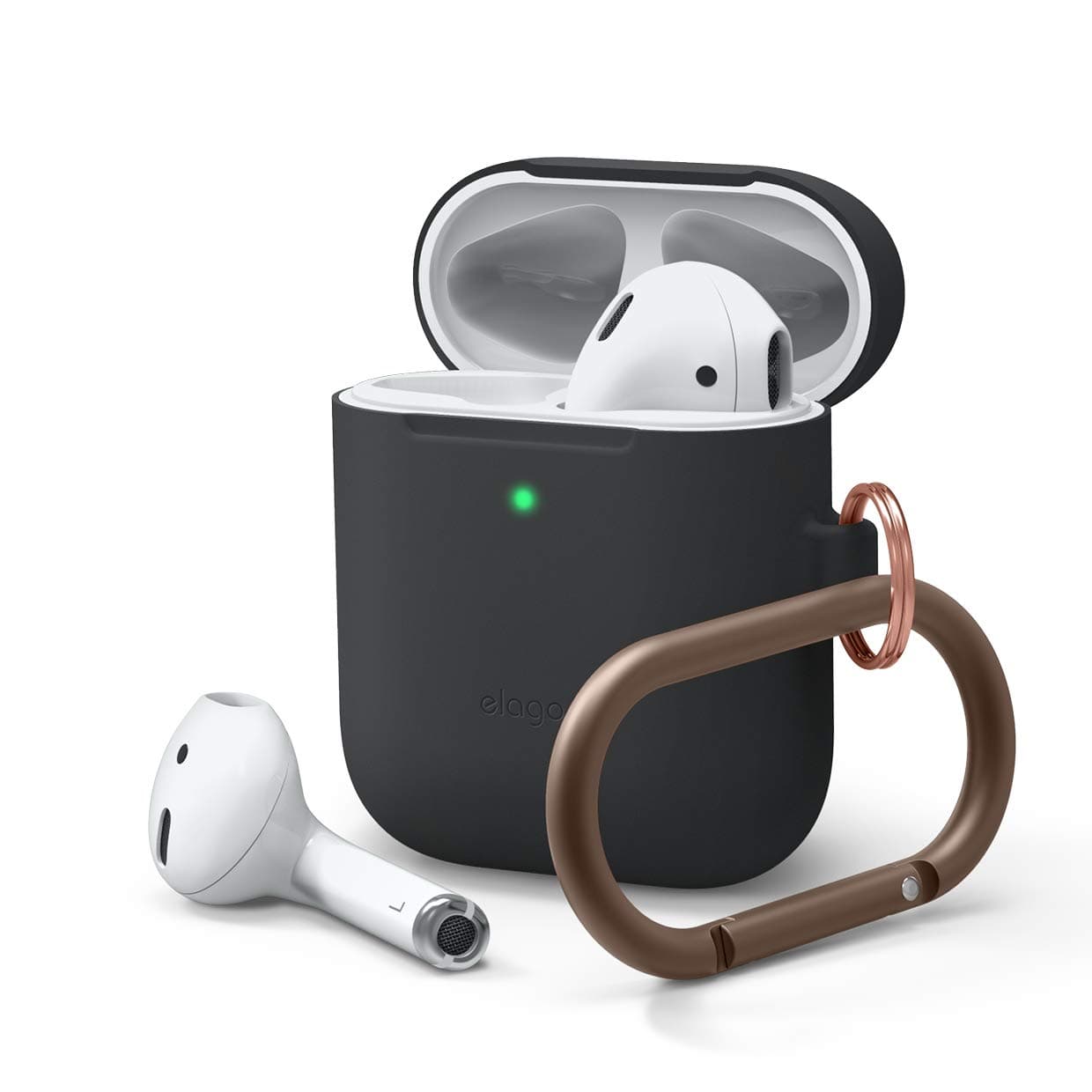 Защитен калъф Elago Skinny Silicone Hang Case за Apple Airpods / Apple Airpods 2, черен