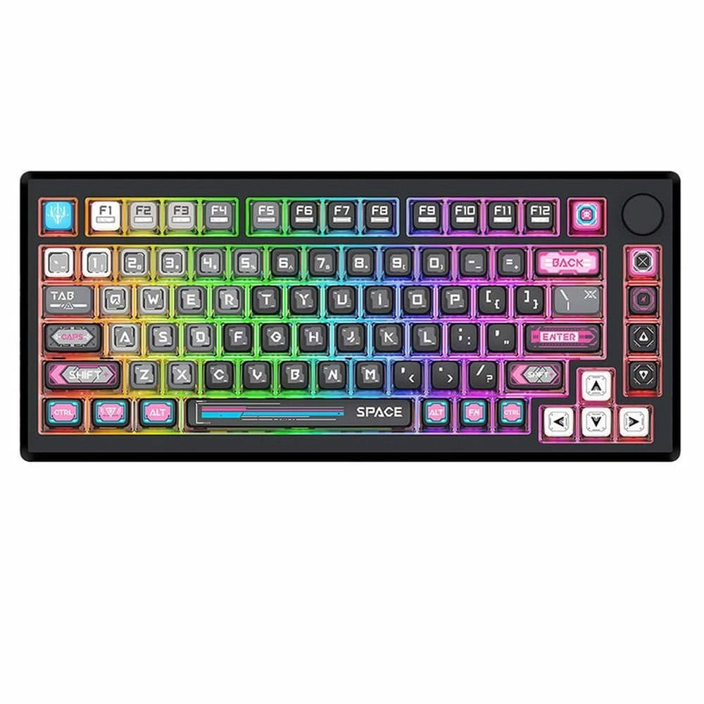 Клавиатура Redragon Uranus Pro 82, жична/безжична, механична, Wukong Black суичове, гейминг, RGB подсветка, черна, USB, Bluetooth