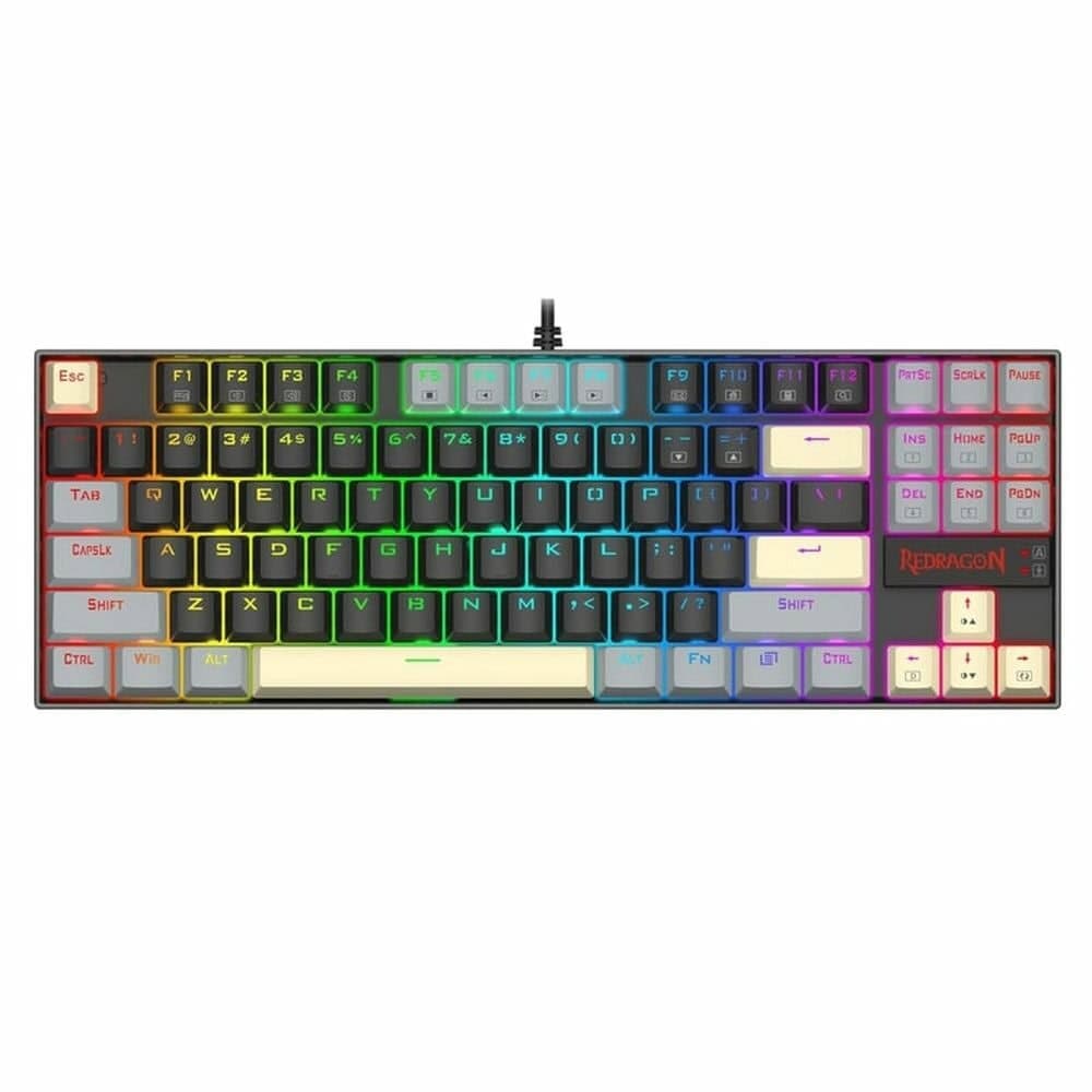 Клавиатура Redragon Kumara, механична, Outemu Red суичове, гейминг, RGB подсветка, 12 мултимедийни бутона, Anti-Ghost, черна, USB
