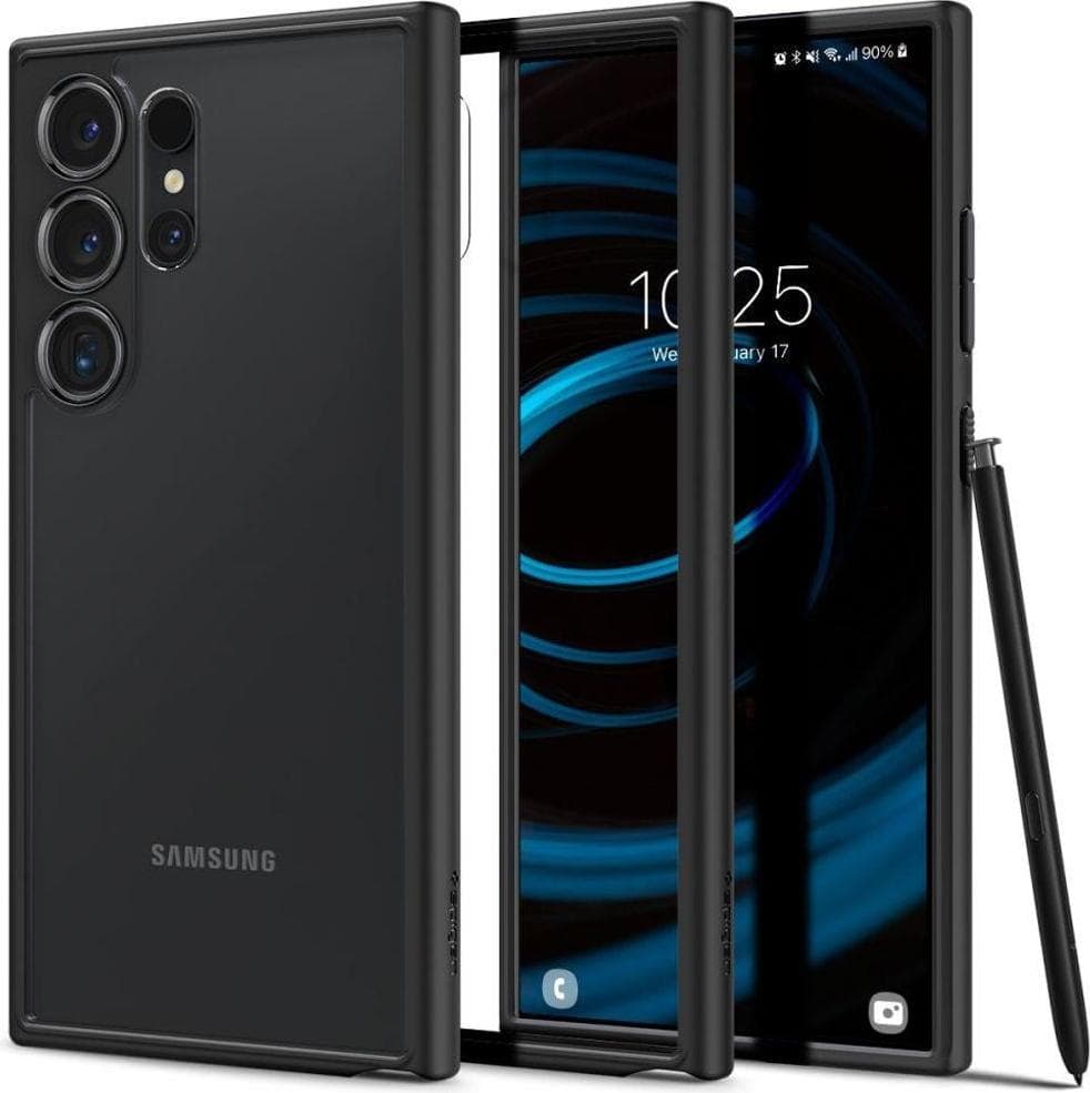 Хибриден кейс с висока степен на защита за Samsung Galaxy S24 Ultra - Spigen Ultra Hybrid Case (черен-прозрачен)
