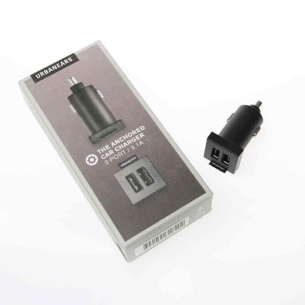 Зарядно за кола (3.1 Ампера) с 2 USB изхода за мобилни устройства - Urbanears The Anchored Car Charger 3.1A (черен)