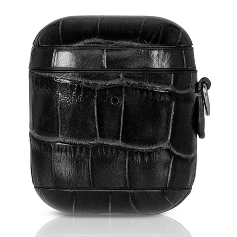 Защитен калъф Torrii Bamboo Leather Case за Apple Airpods / Apple Airpods 2, естествена кожа, черен
