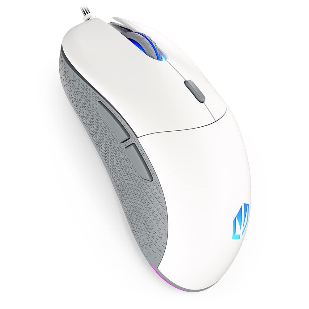 Мишка Endorfy GEM Plus Onyx, оптична (3000dpi), USB, бяла, 6 програмируеми бутона, RGB подсветка, PixArt PAW3325 сензор