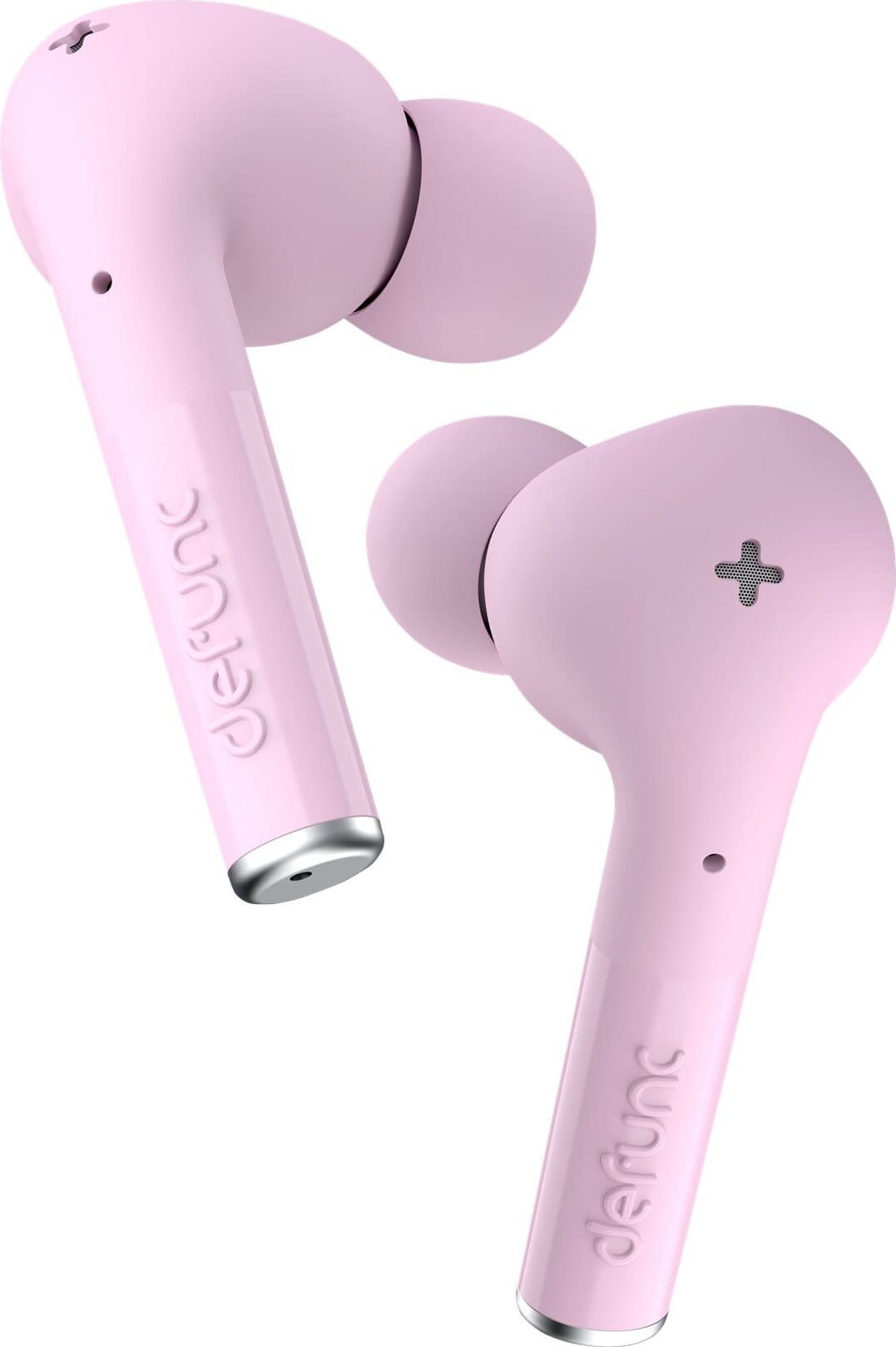 Безжични блутут слушалки с кейс за мобилни устройства - Defunc True Entertainment TWS Earphones (розов)