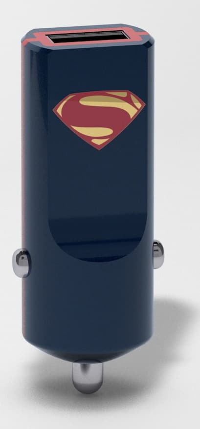 Зарядно за кола с 2.4A USB изход за мобилни устройства - USB Tribe DC Movie Superman USB Car Charger (черен)