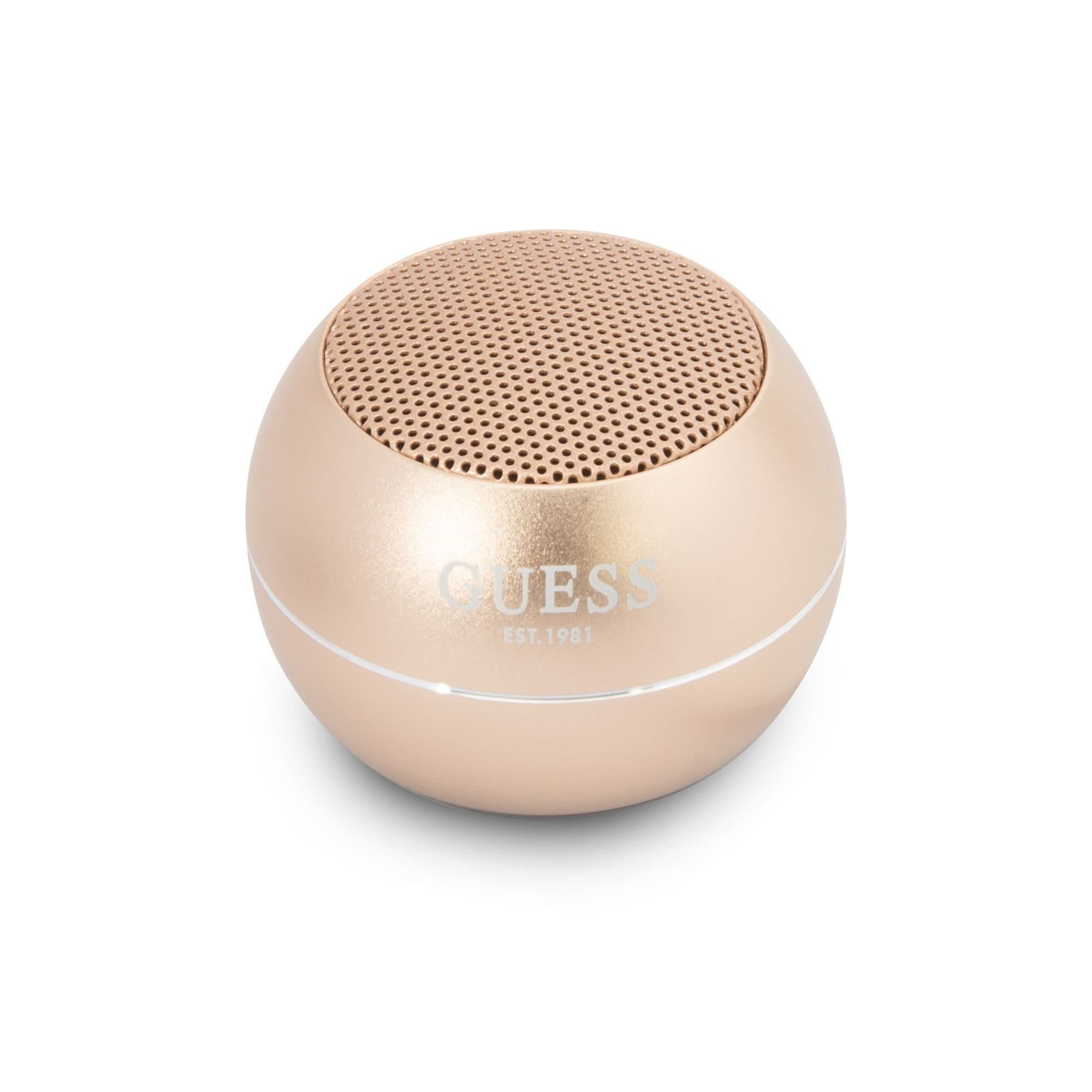 Портативен безжичен Bluetooth спийкър за мобилни устройства - Guess 4H Mini Bluetooth Speaker 3W (златист)