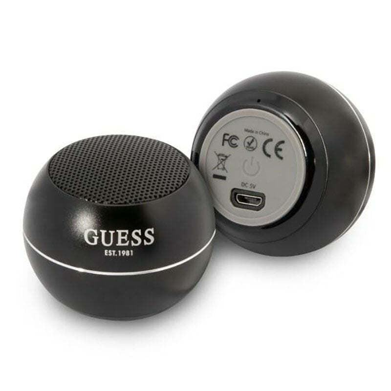 Портативен безжичен Bluetooth спийкър за мобилни устройства - Guess 4H Mini Bluetooth Speaker 3W (черен)