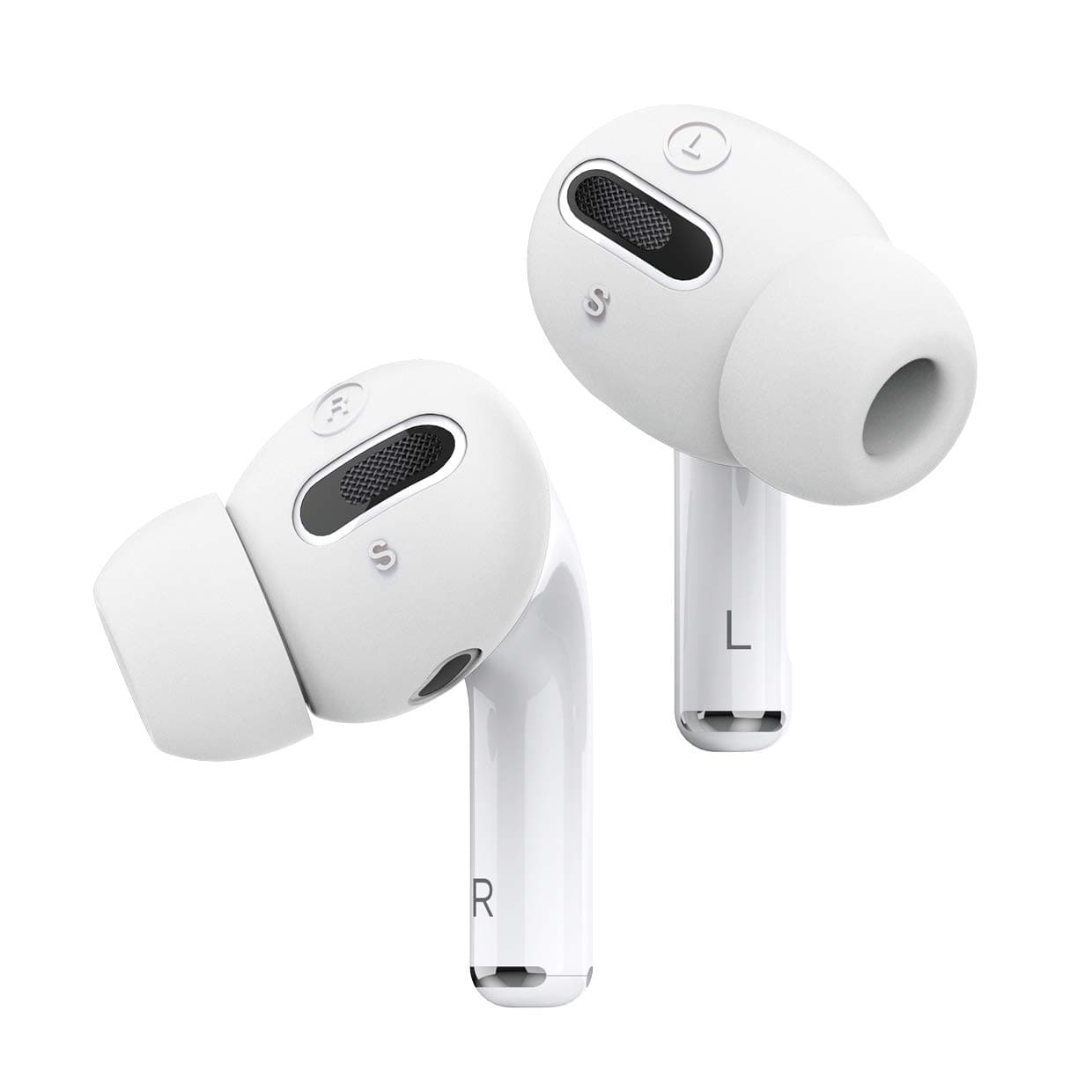 Защитен калъф Elago Earbuds Cover Plus Tips, за Apple Airpods Pro, силиконов, вградени тапички, бял