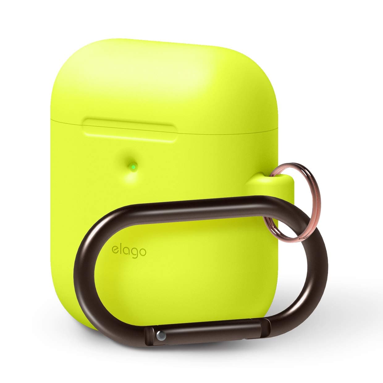 Защитен калъф Elago Airpods Silicone Hang Case, за Apple Airpods 2, силиконов, с карабинер, жълт фосфор