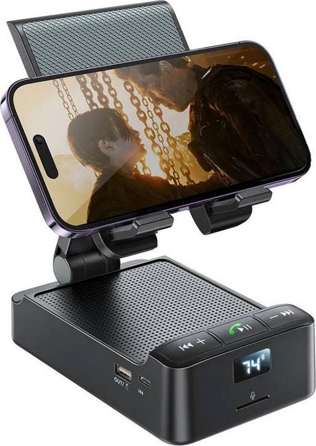 Безжичен блутут спийкър с вградена поставка за мобилни устройства - Joyroom Wireless Bluetooth 5.1 Speaker With Phone Holder 3W (черен)