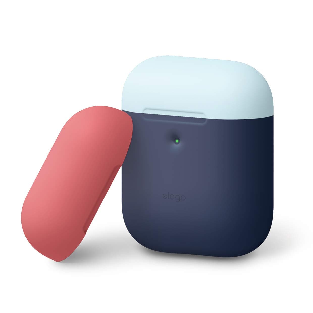 Защитен калъф Elago Airpods Duo Silicone Case (EAP2DO-JIN-PBLIR), за Apple Airpods 2, силиконов, тъмносин