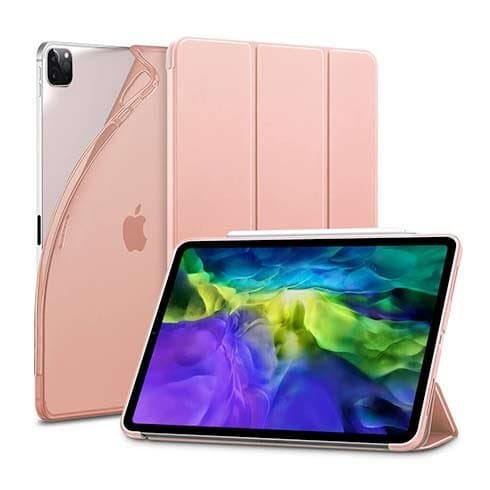 Полиуретанов калъф с поставка за iPad Pro 11 M1 (2021), iPad Pro 11 (2020), iPad Pro 11 (2018) - ESR Rebound Slim Case (розово злато)