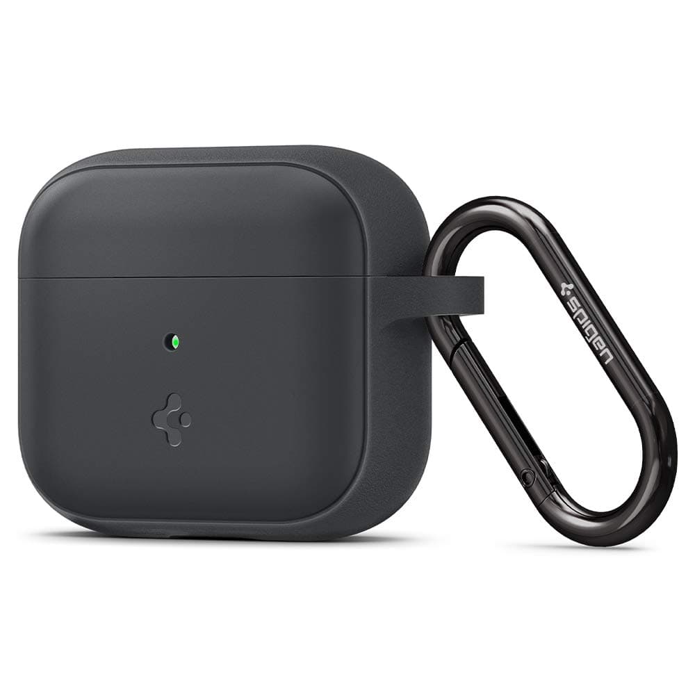 Предпазители Spigen AirPods 3 Silicone Fit Case, за Apple AirPods 3, силиконов, с карабинер, тъмносив