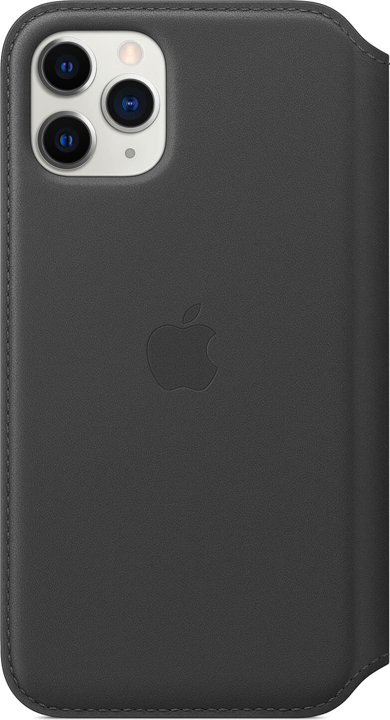 Оригинален кожен (естествена кожа) калъф за iPhone 11 Pro - Apple Leather Folio Case (черен)