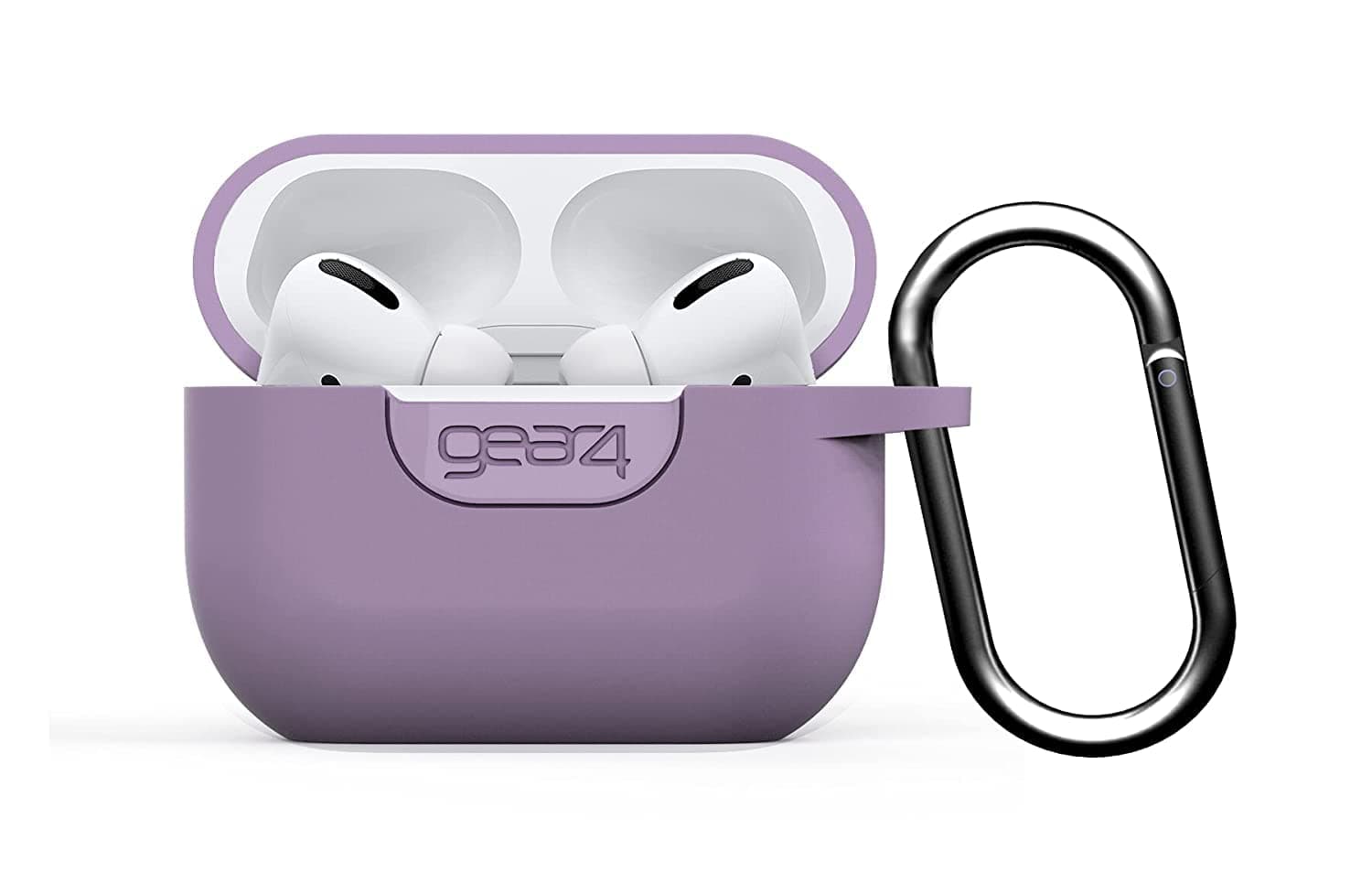 Калъф за слушалки Gear4 D3O Apollo Apple Airpod Pro Case Lilac, за Apple AirPods Pro, силиконов, с карабинер, лилав