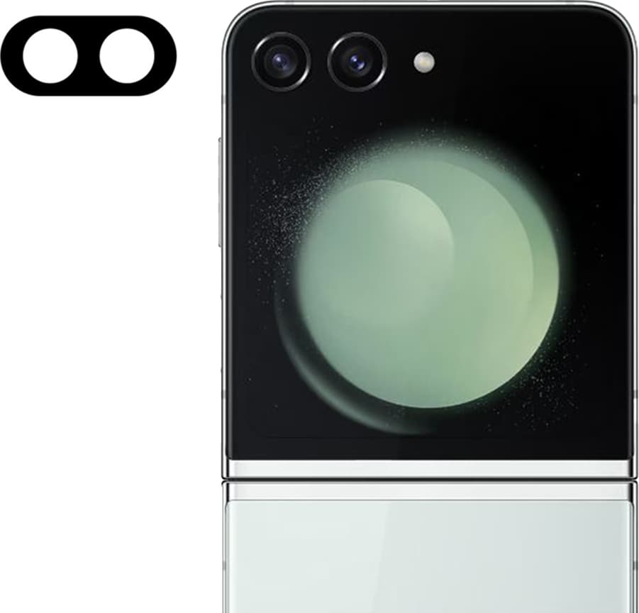 Предпазно стъклено защитно покритие за камерата на Samsung Galaxy Z Flip6 - Techsuit Full Camera Glass (черен)