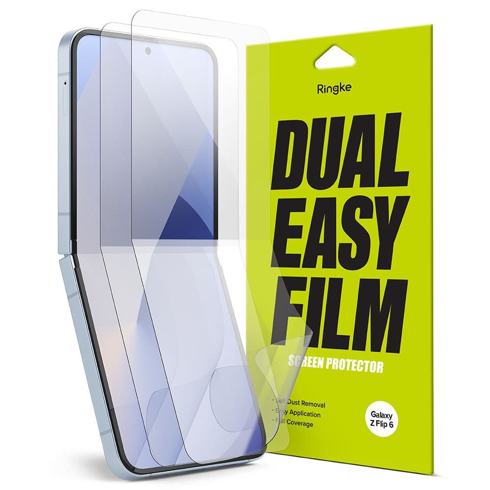 2 броя защитни покрития за дисплея на Samsung Galaxy Z Flip6 - Ringke Dual Easy Film 2x Screen Protector (прозрачен)