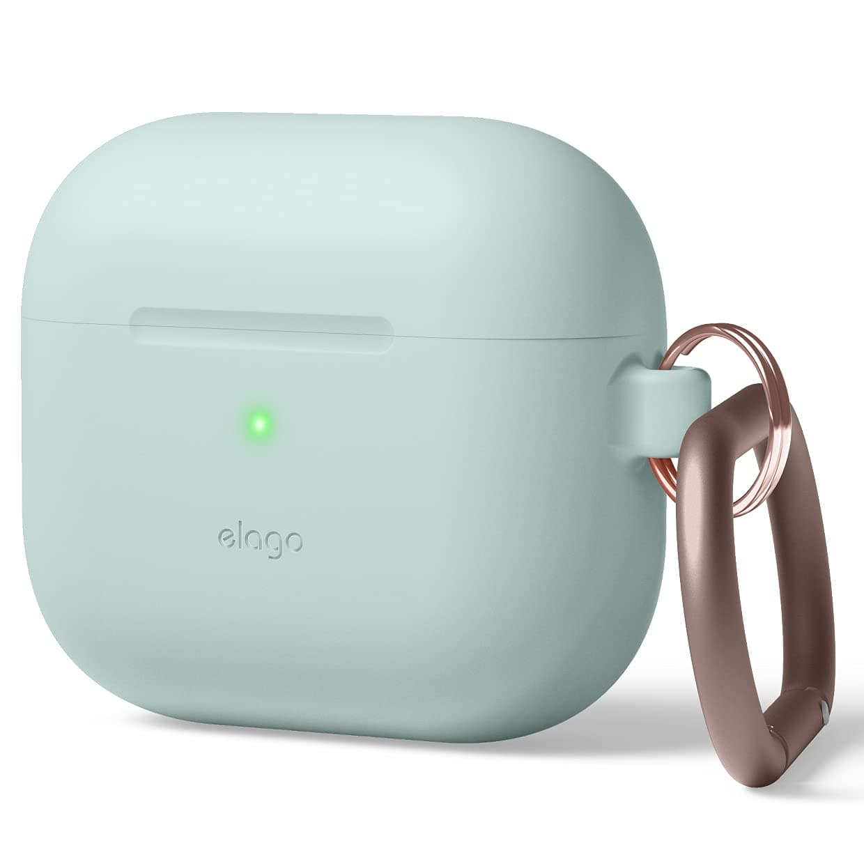 Защитен калъф Elago AirPods 3 Silicone Hang Case, за Apple AirPods 3, силиконов, с карабинер, зелен