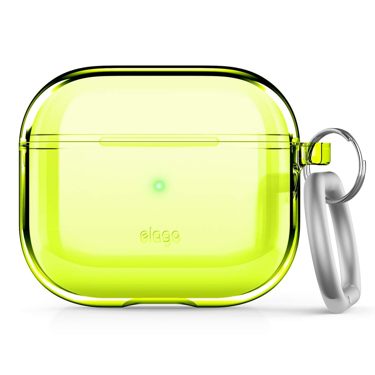 Защитен калъф Elago AirPods 3 Clear Hang Case, за Apple AirPods 3, силиконов, с карабинер, жълт