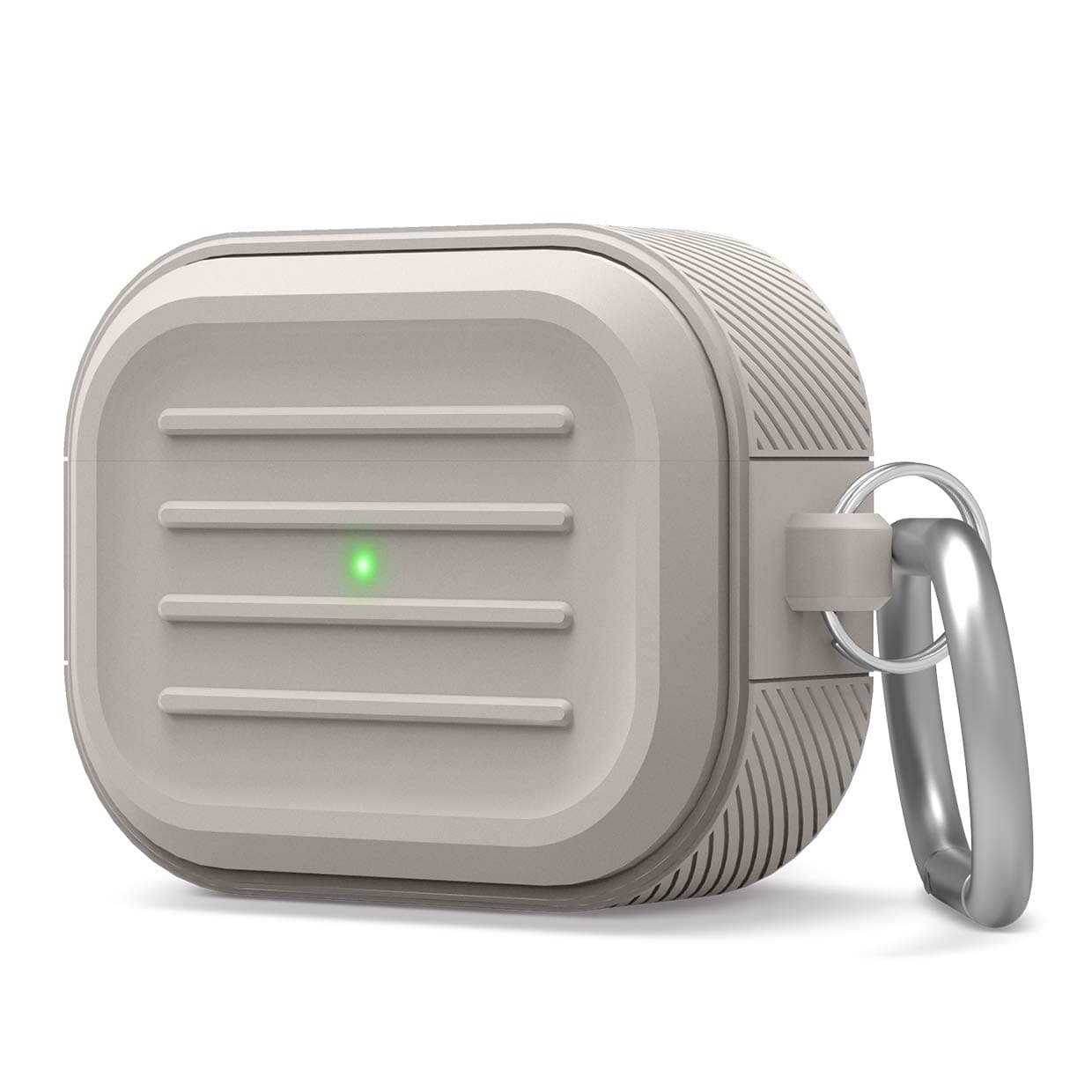 Защитен калъф Elago AirPods Pro Armor Hang Case, за Apple AirPods Pro, удароустойчив, силиконов, с карабинер, светлосив