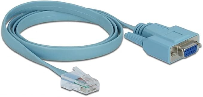 Кабел сериен Delock RS-232 DB9 F ( с винт) - RS-232 RJ45 M- 1m, за конзоли на CISCO рутери, комутатори, точки за достъп