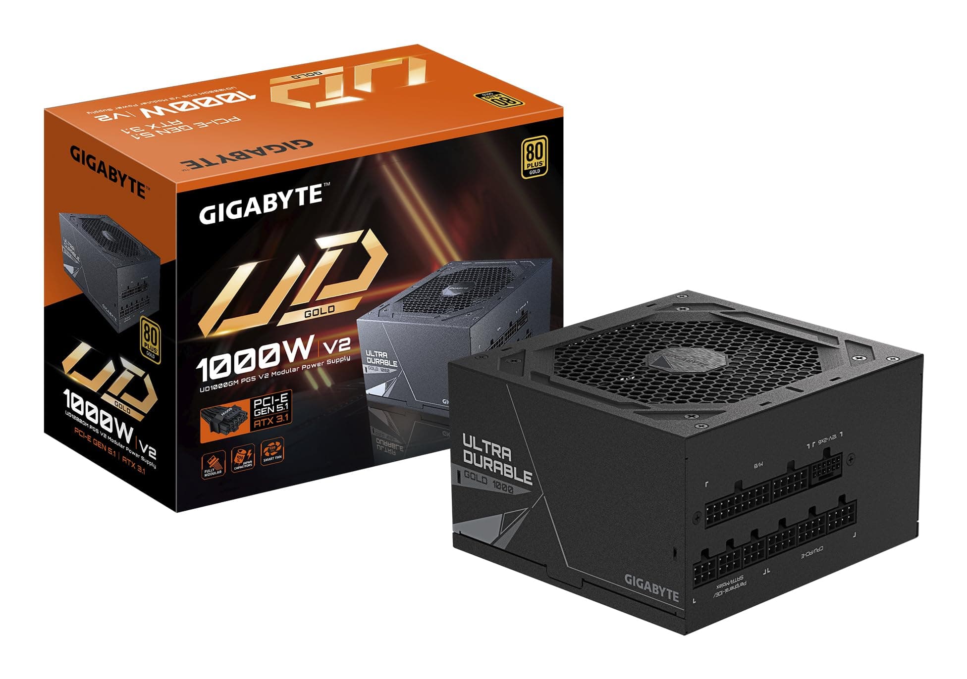Захранващ блок Gigabyte UD1000GM PG5 V2 - 1000W 80+ Gold PCIe 5.1 Ready