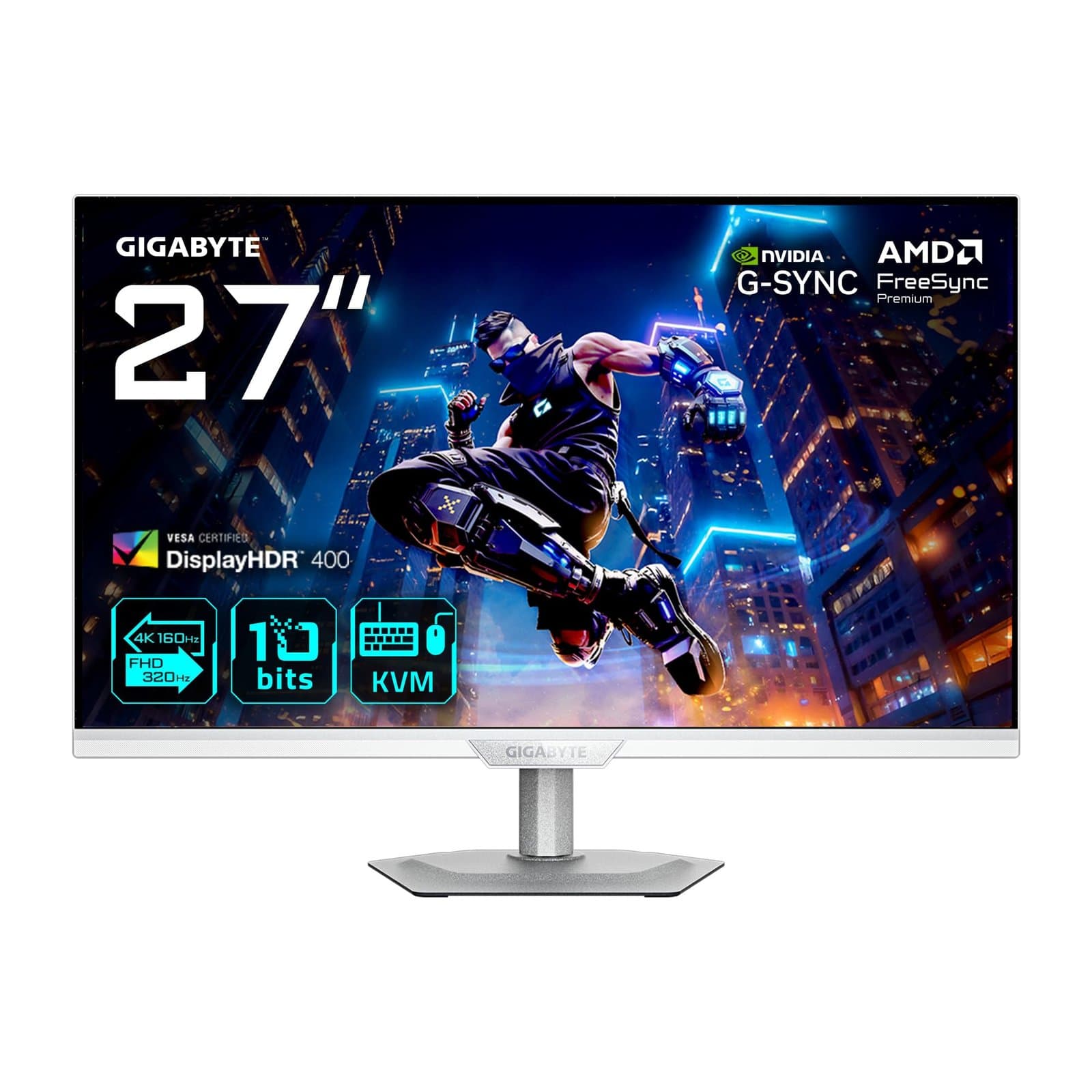 Геймърски Монитор Gigabyte M27UP ICE - 27 inch SS IPS UHD(3840x2160) 160Hz, 1ms, HDR 400
