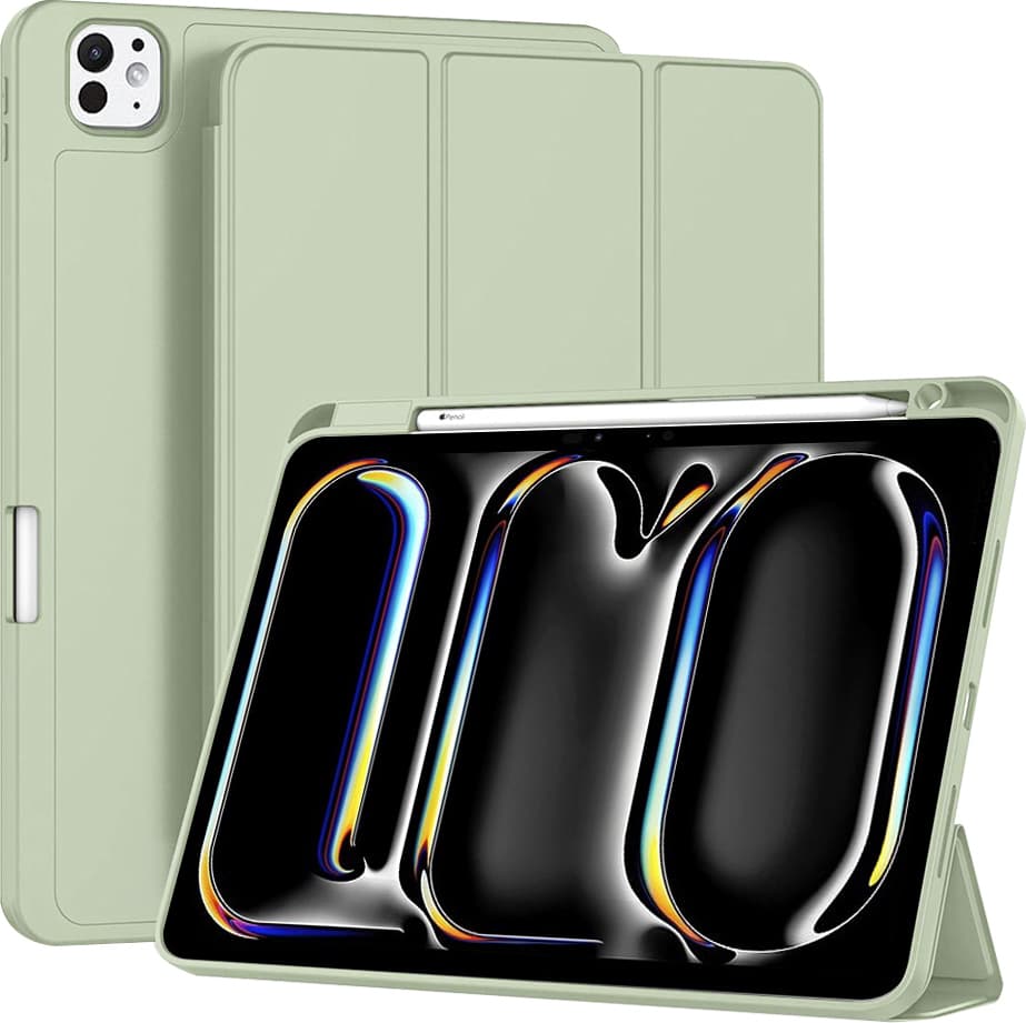 Термополиуретанов (TPU) кейс и поставка за iPad Pro 11 (2024) - Techsuit Flex Trifold Case (светлозелен)