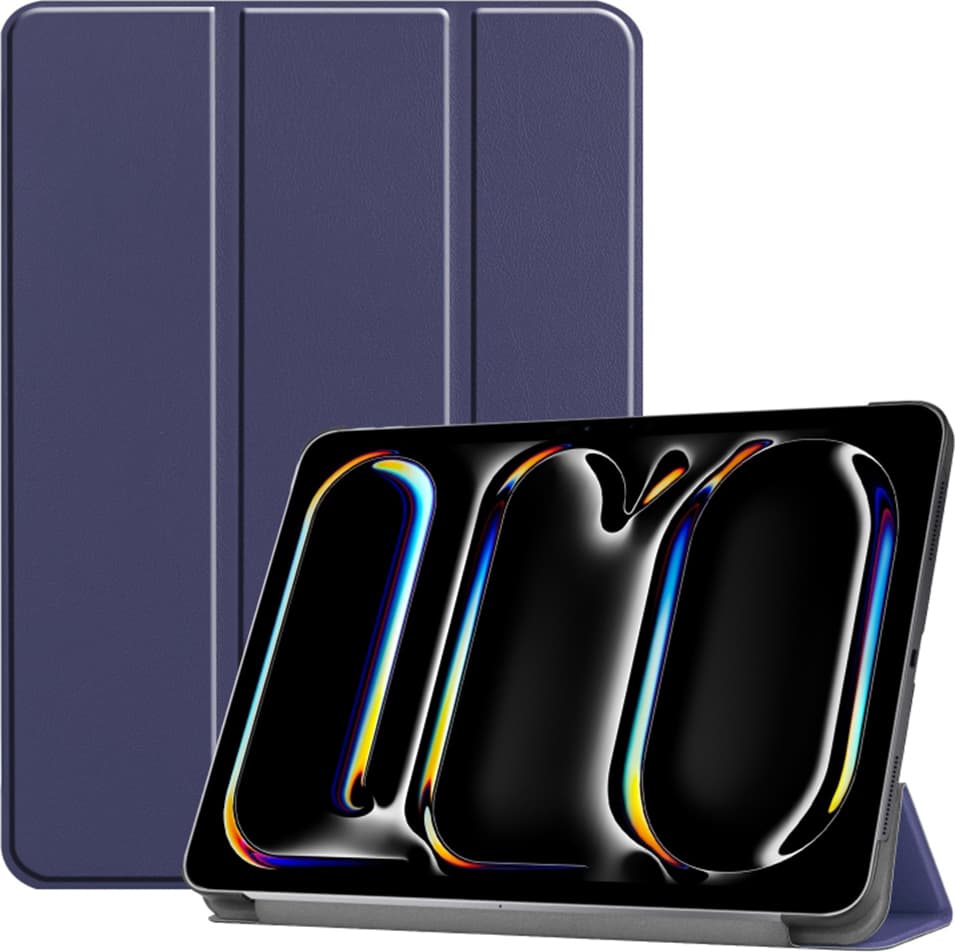 Кожен кейс и поставка за iPad Pro 11 (2024) - Techsuit FoldPro Leather Case (син)