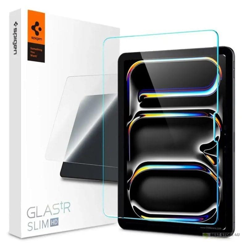 Най-висок клас стъклено защитно покритие за дисплея на iPad Pro 11 (2024) - Spigen Glass Slim GLAS.tR SLIM (прозрачно)