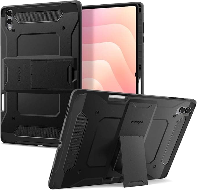 Хибриден кейс с най-висока степен на защита за Samsung Galaxy Tab S11 Ultra - Spigen Tough Armor Pro Case (черен)