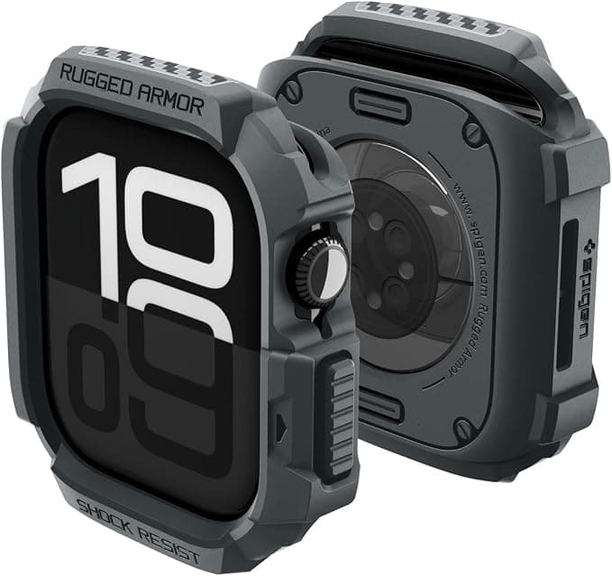 Удароустойчив TPU кейс за Apple Watch 46мм - Spigen Rugged Armor 2 Case (тъмносив)