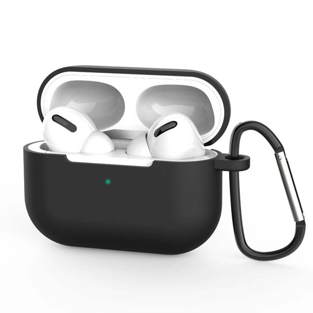 Силиконов калъф с карабинер за Apple Airpods Pro 3 - Techsuit Silicone Case (черен)