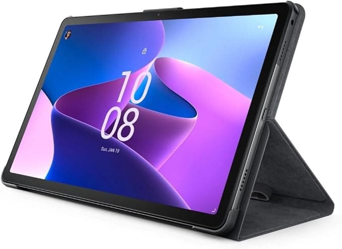 Оригинален кожен кейс и поставка за Lenovo Tab M10 10.1 3rd Gen (2022) - Lenovo Folio Case (черен)