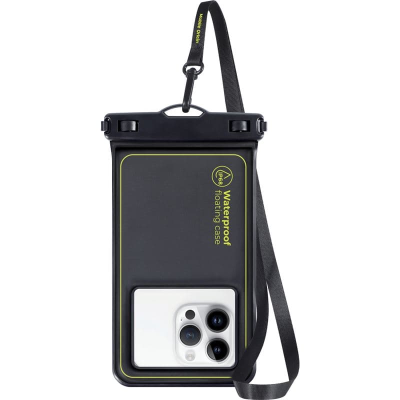 Универсален водоустойчив калъф за смартфони до 6.5 инча - Mobile Origin Waterproof Floating Case IPX8 (черен-жълт)