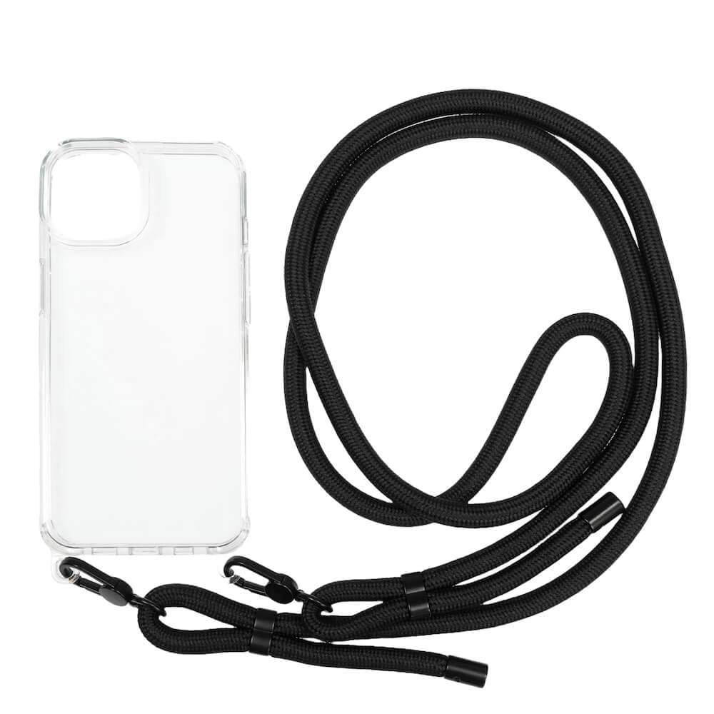 Хибриден удароустойчив кейс с връзка за носене за iPhone 14, iPhone 13 - Mobile Origin Lanyard Hybrid Case (прозрачен)