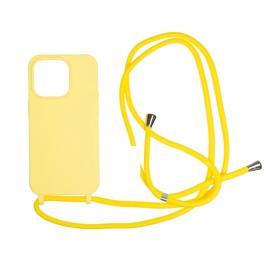 Силиконов (TPU) калъф с връзка за носене за iPhone 14 Pro - Mobile Origin Lanyard Silicone Case (жълт)