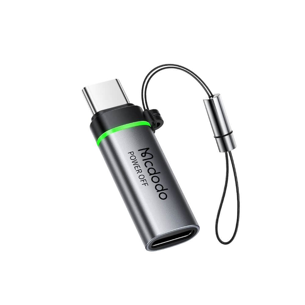 Адаптер от Lightning женско към USB-C мъжко за iPhone и устройства с USB-C порт - Mcdodo Lightning to USB-C PD 60W (OT-6010) (тъмносив)