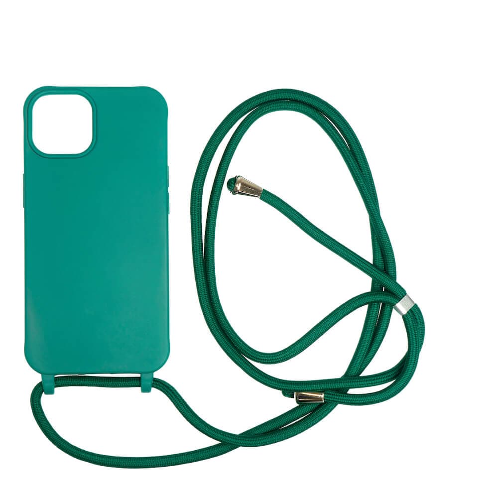 Силиконов (TPU) калъф с връзка за носене за iPhone 14 - Mobile Origin Lanyard Silicone Case (тъмнозелен)