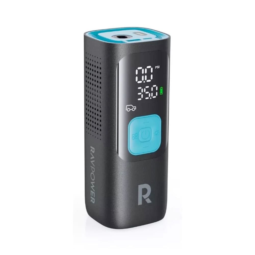 Компресор за автомобилни гуми с вградена 7500 mAh батерия - RavPower RP-PB1233 Portable Smart Air Pump Compressor (черен)