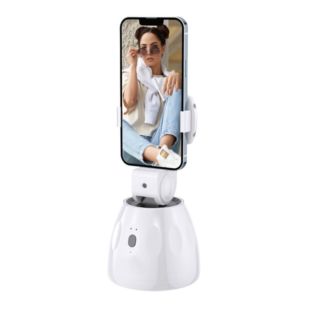 Умна поставка за мобилни устройства, която следи движенията ви - Techsuit (Q3) Phone Gimbal with Face Tracking (бял)