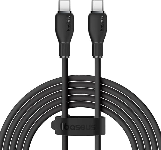 Здрав кабел за бързо зареждане за устройства с USB-C порт (120 см) - Baseus Superior Pudding Series USB-C to USB-C Cable PD 2.0 100W (P10355702111-B1) (черен)