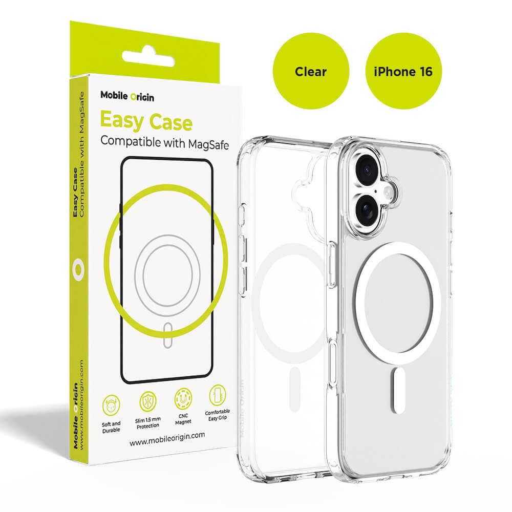 Хибриден кейс с най-висока степен на защита с MagSafe за iPhone 16 - Mobile Origin Easy Hybrid MagSafe Case (прозрачен)