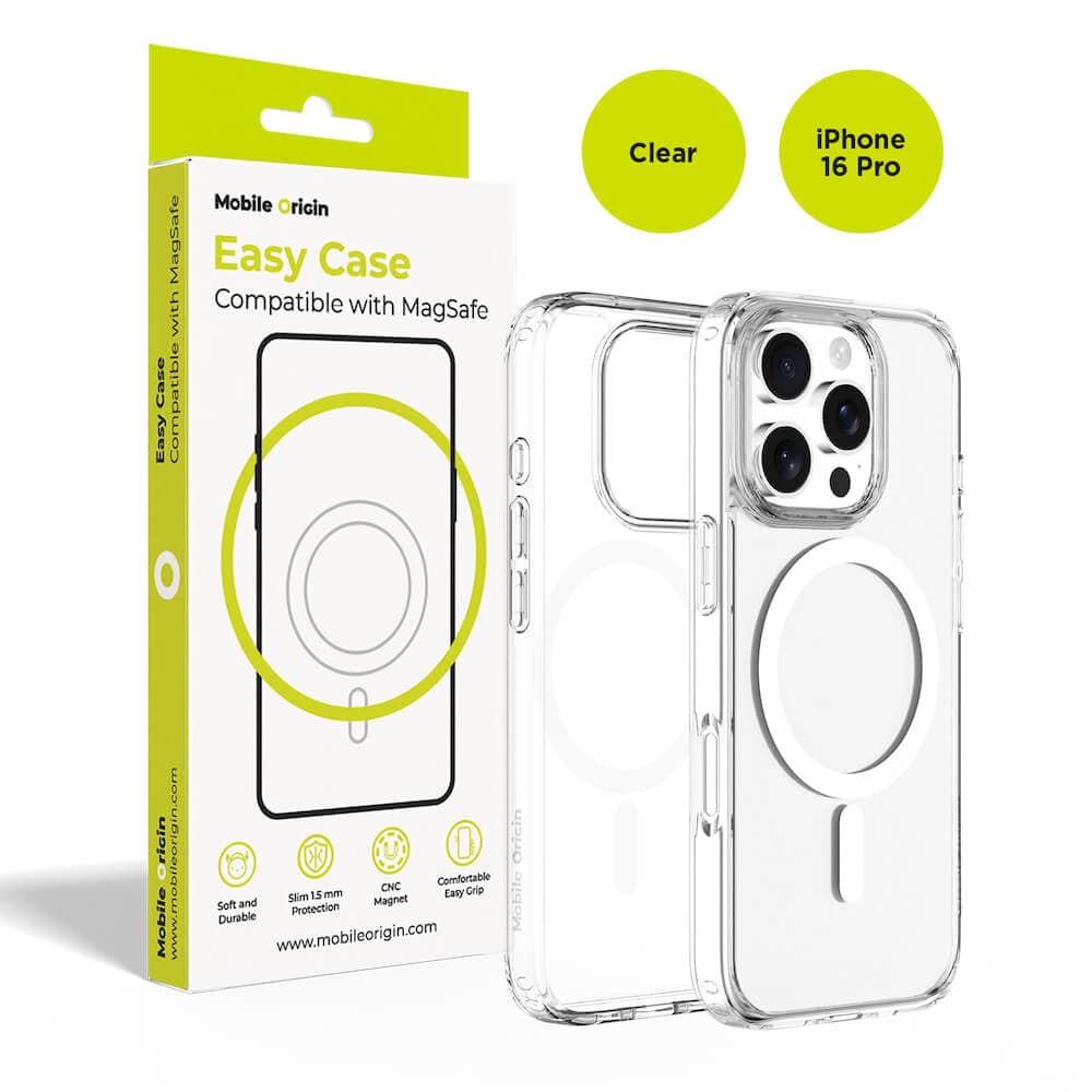 Хибриден кейс с най-висока степен на защита с MagSafe за iPhone 16 Pro - Mobile Origin Easy Hybrid MagSafe Case (прозрачен)