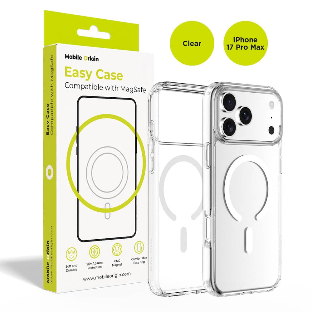 Хибриден кейс с най-висока степен на защита с MagSafe за iPhone 17 Pro Max - Mobile Origin Easy Hybrid MagSafe Case (прозрачен)