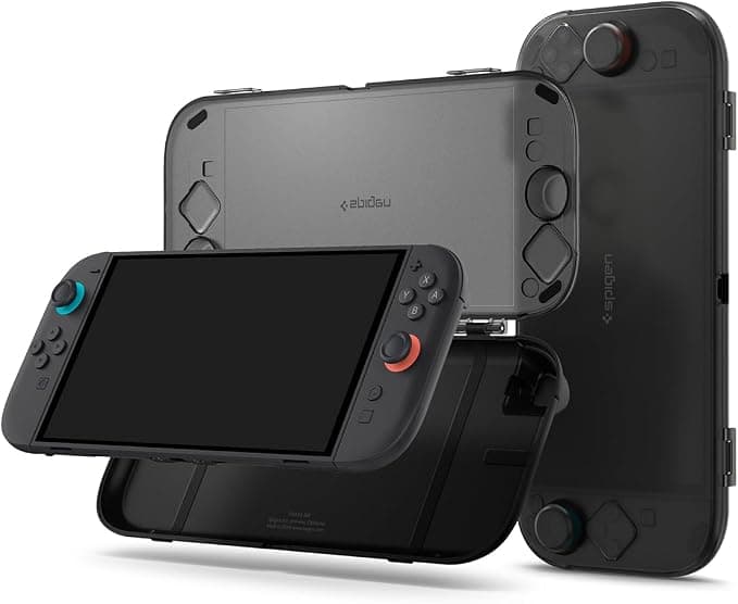 Качествен тънък матиран кейс за дисплея и задната част на Nintendo Switch 2 - Spigen Thin Fit 360 Case (черен)