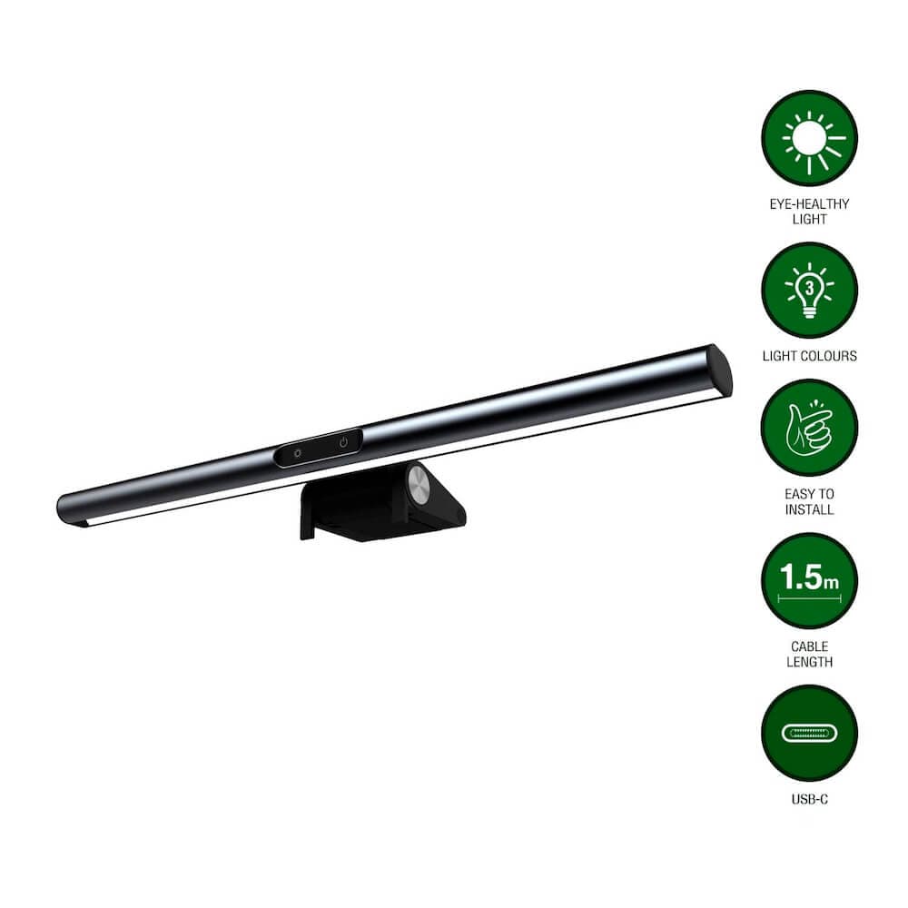 LED лампа за монитор - 4smarts LightBar LED Monitor Lamp (черен)